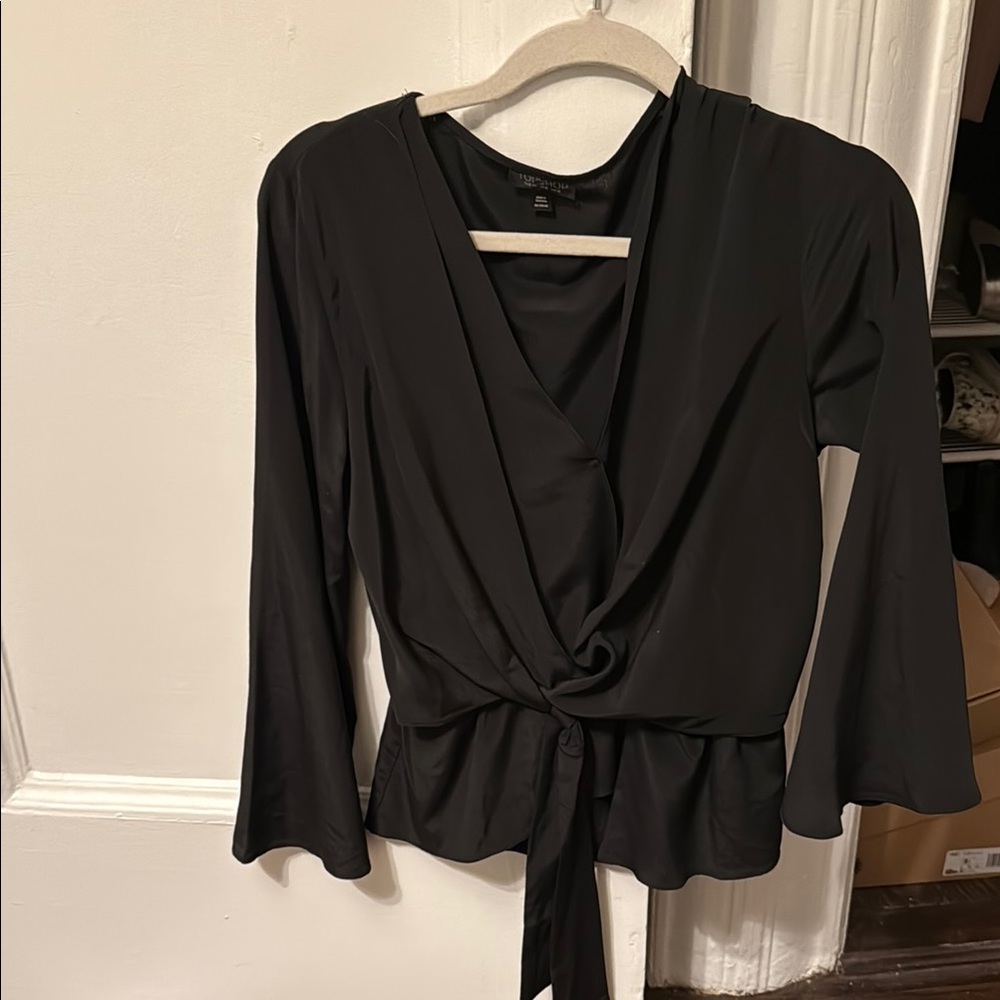 Elegant Black Wrap Top